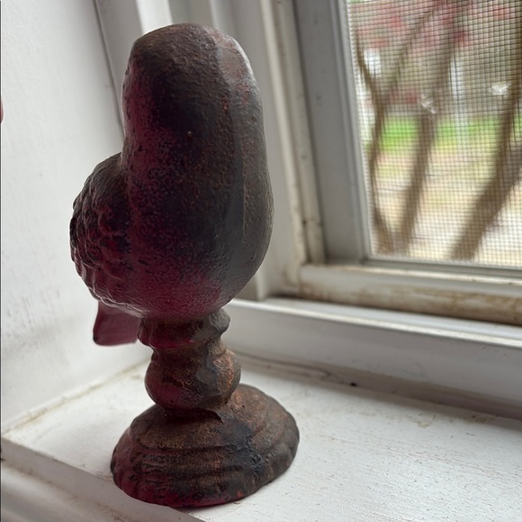 Vintage cast iron decor Decorative Red Bird Figurine - Picture 7 of 9